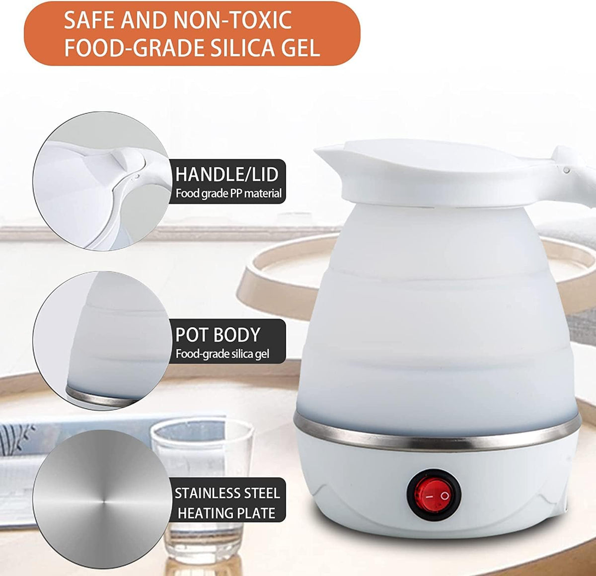 Portable Electric Kettle Compact, Fast Boiling Kettle