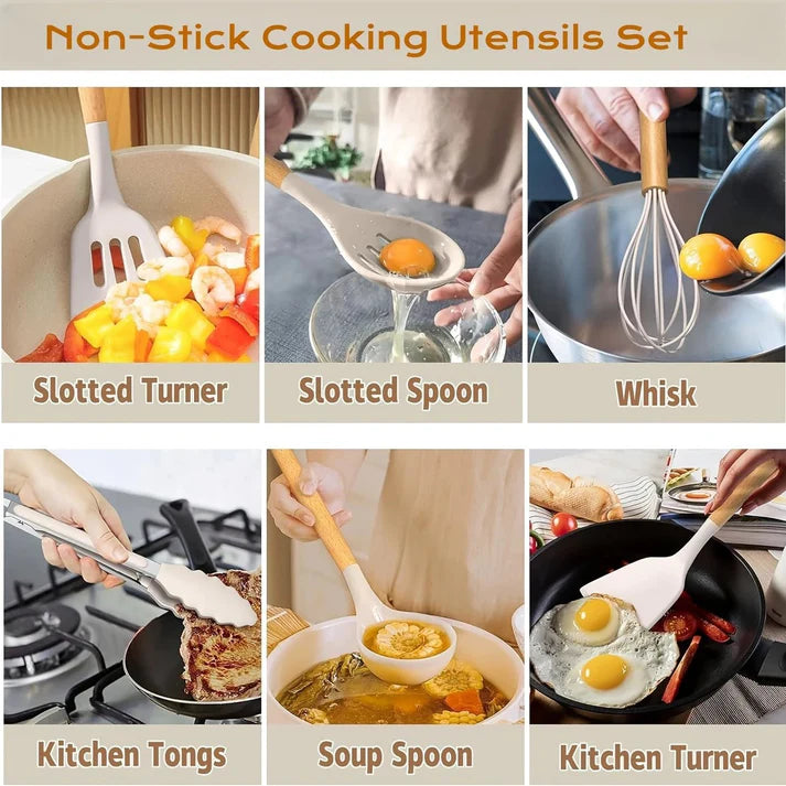 Kenaidi Premium Silicone Kitchen Utensil Set